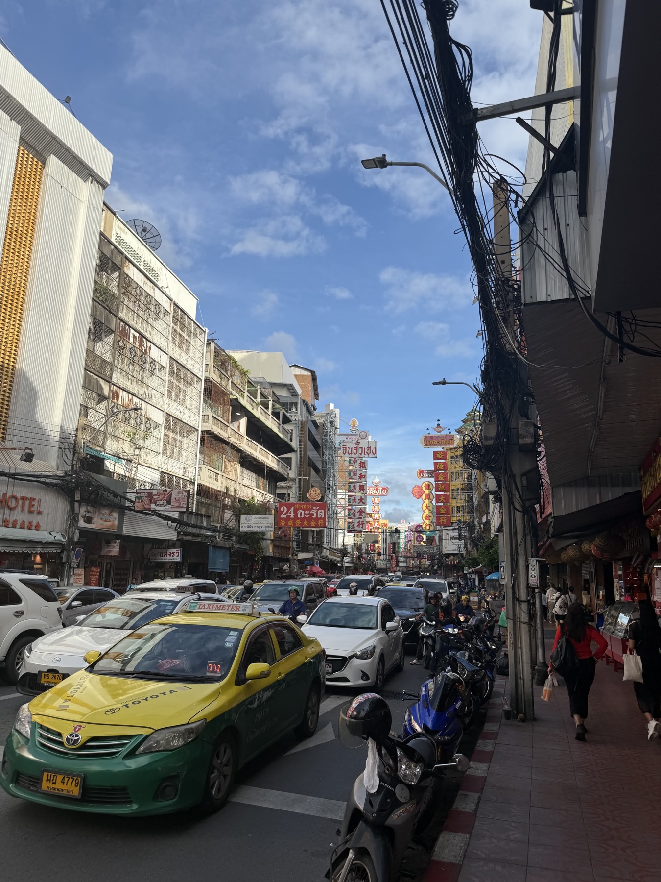 A busy Bangkok street showing ordinary daily life in Thailand